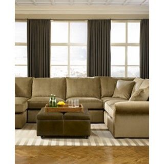 Virtual Fabric Sectional Sofa, 3 Piece (Right Arm Facing Chaise