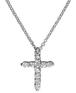 Effy Collection Diamond Necklace, 14k White Gold Diamond Cross Pendant