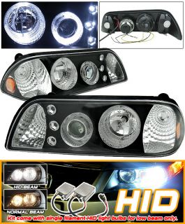 Xenon 87 93 Ford Mustang Halo LED Projector Headlights