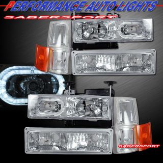 94 98 Chevy C10 CK Full Size Chrome Halo Headlights Combo altezza Tail