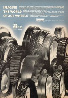 1971 Ad Ace Plastic Wheels Toy Wagon Scooter Trike Tire   ORIGINAL
