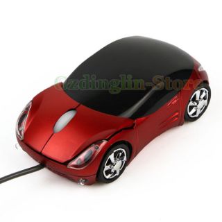 New USB Car Mouse Shape Wired Optical Cool 3D Mice For Laptop PC