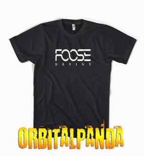 Black T Shirt with FOOSE Design Logo Chip Tune Wheels