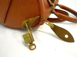 Used Louis Vuitton Brown Epi Speedy 30 Handbag Authentic 