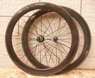 60mm 700c Carbon Road TT Bike Tubular Wheels Wheelsets