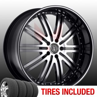 Set of 4 New 22 Versante 212 5x115 15 Wheels Tires Rims Black