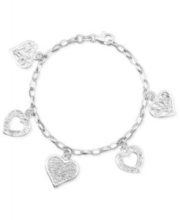 Giani Bernini Sterling Silver Bracelet, Heart Tag Bracelet   FINE