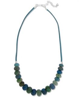 Avalonia Road Sterling Silver Necklace, Teal and Green Fire Agate Cord