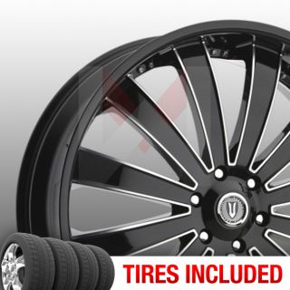 of 4 New 24 Versante 225 6x139 7 25 Wheels Tires Rims Black