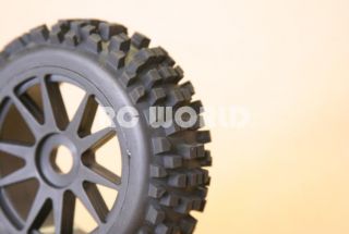 RC 1 8 Car Buggy Truck Tires Wheels Rims Package Knobby