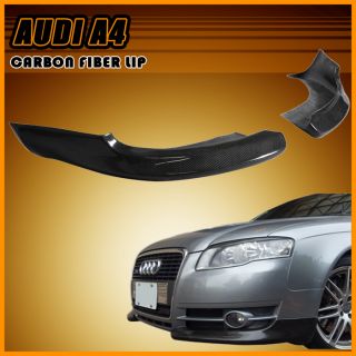 06 07 08 Audi A4 Carbon Fiber Front Bumper Lip Spoiler Splitter 2pcs