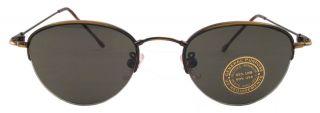 Vintage Round Hippie Ant Gold Half Rim Sun Glasses 3568
