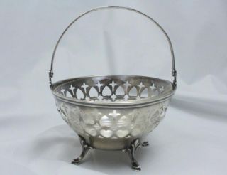 Reed Barton Sterling Silver Basket with Glass Liner No Monogram