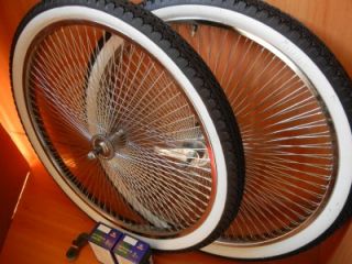 26 Bicycle 140 Spoke Wheel Package Rims Tires and Tubes Chopper Beach