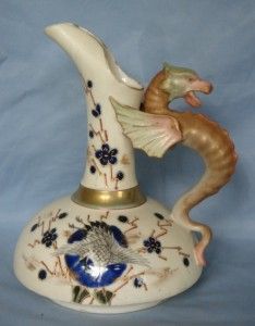 Austrian Porcelain Ewer with Dragon Handle C1900