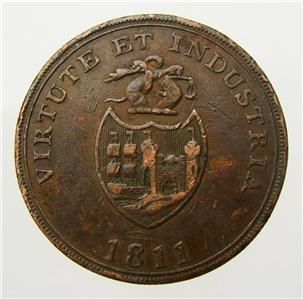1811 B B Copper Co Penny Token 1D Fine
