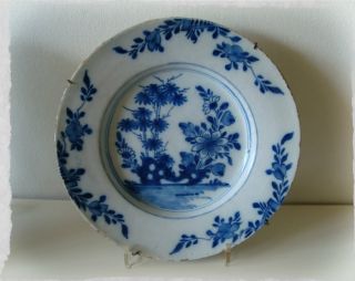 Set of 3 Dutch Delft Plates 18th Century Floral