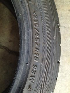 18 Used Tire 215 45 18 Falken Ziex ZE 912 90