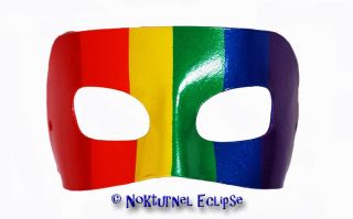 Rainbow Gay Pride Venetian Leather Mask Unisex Costume