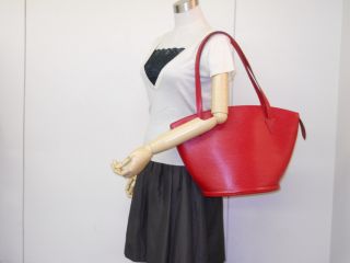 Used Louis Vuitton Epi Red Saint Jacques Shoulder Bag M52267 Auth