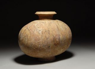 Ancient Chinese Han Dynasty Antique Cocoon Terracotta Jar 200 B C