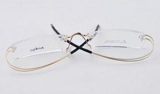 Luxury 100 Pure Titanium Gold Rimless Flexible Eyeglass Frame Eyewear