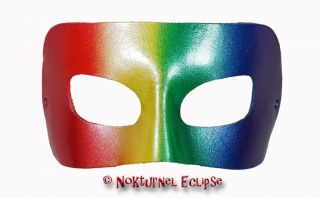 Blended Rainbow Gay Pride Venetian Leather Mask Unisex