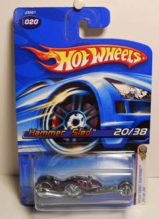 Hot Wheels 2006 20 First Ed Hammer Sled Purple w MC5s Mint on Card