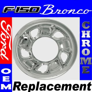 PC 92 96 Ford Bronco F150 Truck 15 Chrome Wheel Skin Hubcap Cover