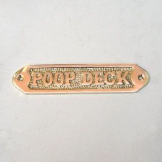 Poop Deck Solid Brass Sign Plaque Nautical Decor