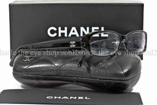 Chanel 3173 Eyeglasses Frame Crystal Black Lattice RX