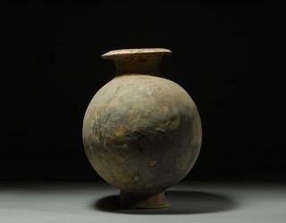 Ancient Chinese Cocoon Pottery Jar 200 B C