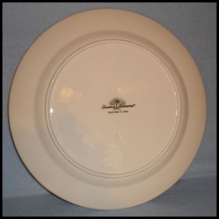 Porcelain Tommy Bahama Dinner Plates Bright Floral Pattern Rim 12 inch