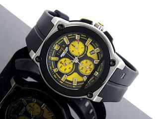 Timex Mens T5K350 Ironman Dress Black Rubber Yellow Dial Watch