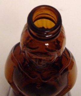 Vintage Aunt Jemima Mrs. Butterworths Amber Glass Syrup Bottle Metal