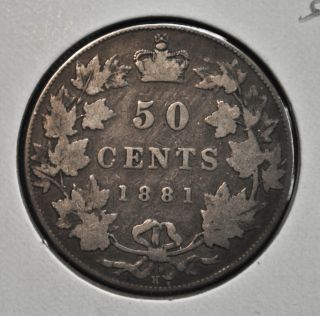 1881 H Canada 50 Cents VG 8