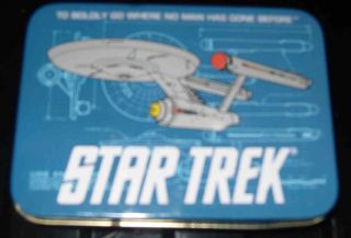 Star Trek Collectable Tin Box. With Unopened Star Trek Picture Playing