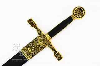 RARE 45 Golden Dragon Excalibur Medieval Crusader Knight Sword with