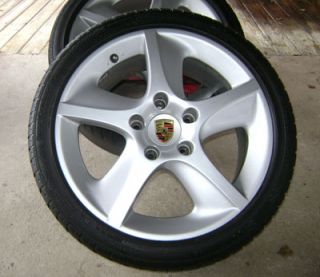 Used OEM 18 Porsche Sport Techno 996 C4S Turbo wheels with 4 used