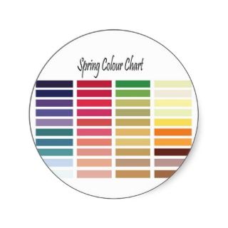 Spring Color Chart Round Sticker