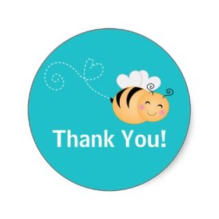 Cute Modern Honey Bee Baby Shower Invitation Round Sticker