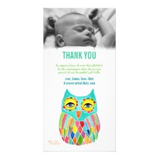 Thank You Note Baby Owl Photo Card Template