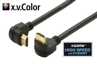 HighSpeed HDMI Kabel 2* Winkel Ethernet FULL HD 3D 1m
