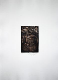 Ernst Fuchs   Vaso grottesco   1990   Farbradierung   handsigniert