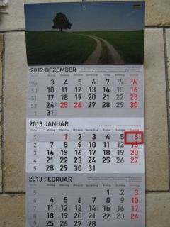 Monatskalender 2013 neu 23 7x45 cm Wandkalender Zeitplaner 3 Monats