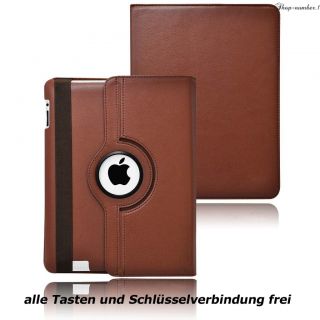 iPad 3 & 2 LederTasche 360° +SchutzFolie +Stift SmartCover Schutz