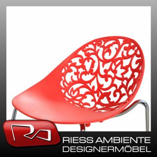 NEU Design Stuhl FLORA rot Esszimmerstuhl Stühle Gartenstuhl Blumen