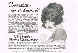 Friseur Frisör Dr. Dralle Birken Haarwasser Haarpflege 1914