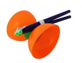 Diabolo orange Jonglage Jonglieren Kunststoff PE mit Stöcken