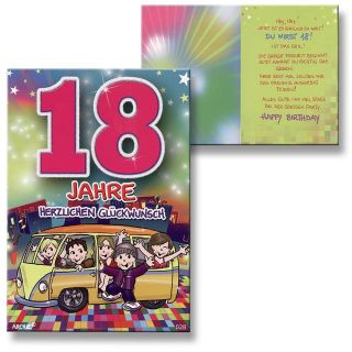Archie Geburtstagskarte zum 18. Geburtstag Junge Mädchen gelb
